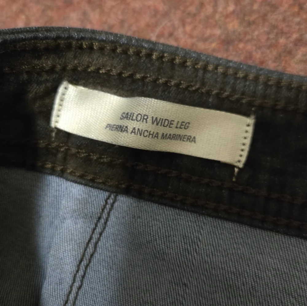 Universal Threads Sailor High Waisted Wide Leg Pant Gold Sheen Dark Gray 12R - Picture 4 of 11